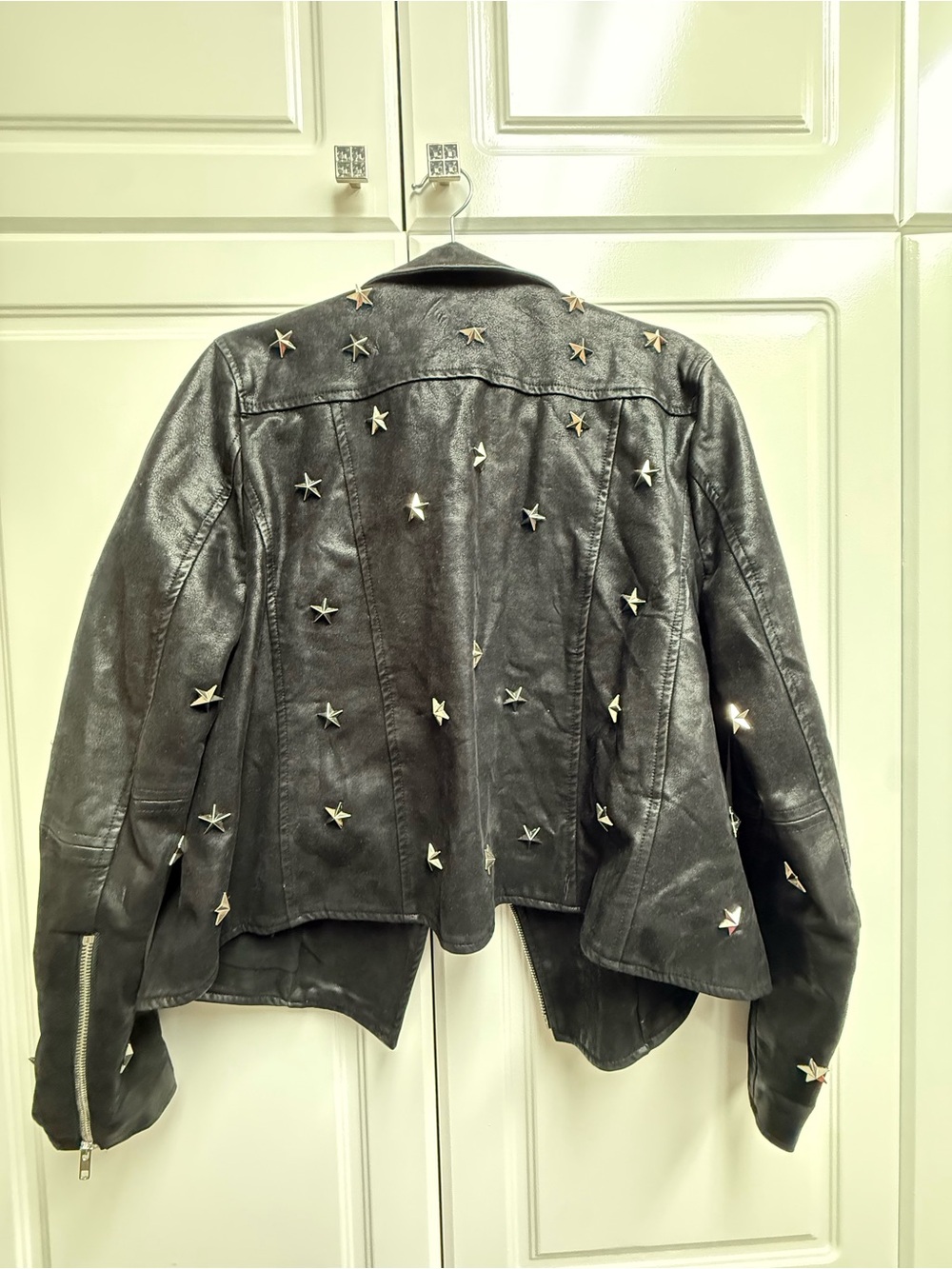 Sugar Lips Studded Black Leather Moto Jacket M - Picture 7 of 7